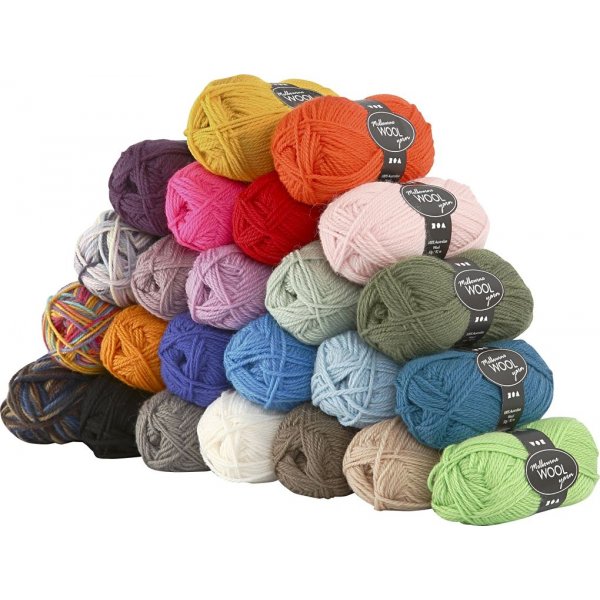 Melbourne Wolgaren - gemengde kleuren - 24 x 50 g