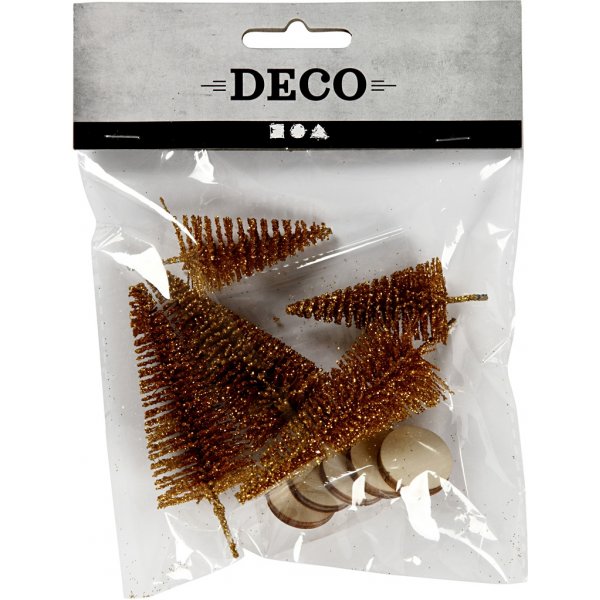 Miniboompjes - goud - 5 st Miniboompjes - goud - 5 st