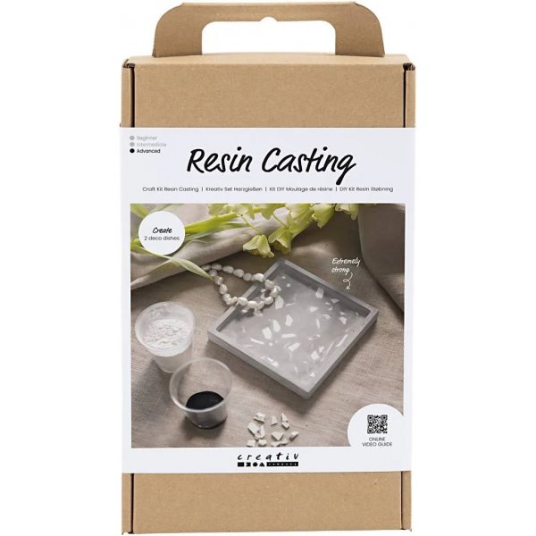DIY Kit Harsgieten, Vierkant dienblad met terrazzo