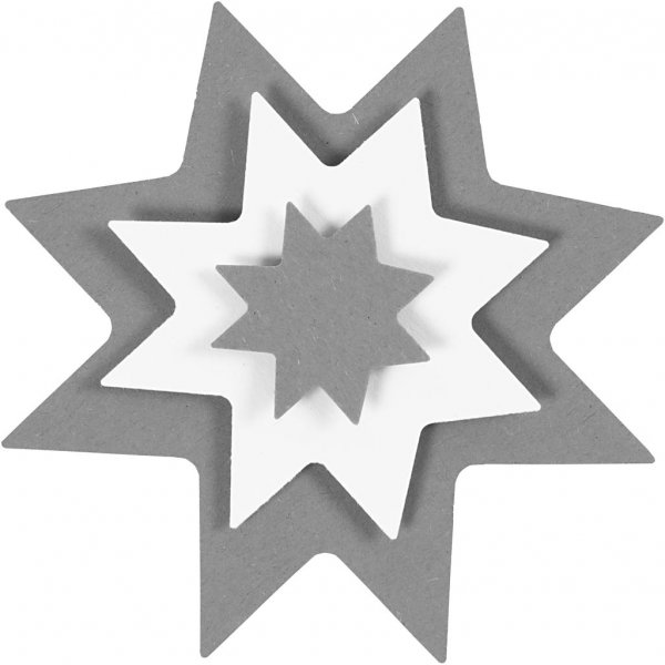 Laag-op-laag ponsen - grafische ster - 3 st Laag-op-laag ponsen - grafische ster - 3 st