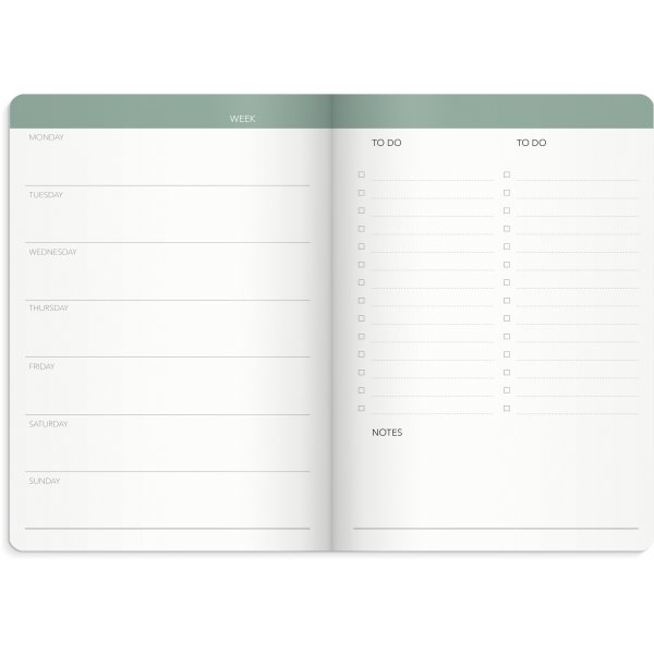 Weekplanner ongedateerd - Blauw
