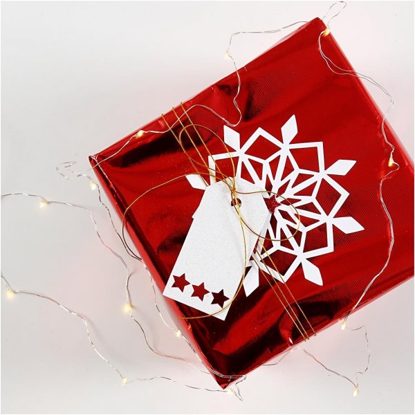 Cadeaupapier - metallic rood - 4 m