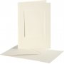 Passepartout kaart met envelop - gebroken wit - rechthoekig - 10 sets