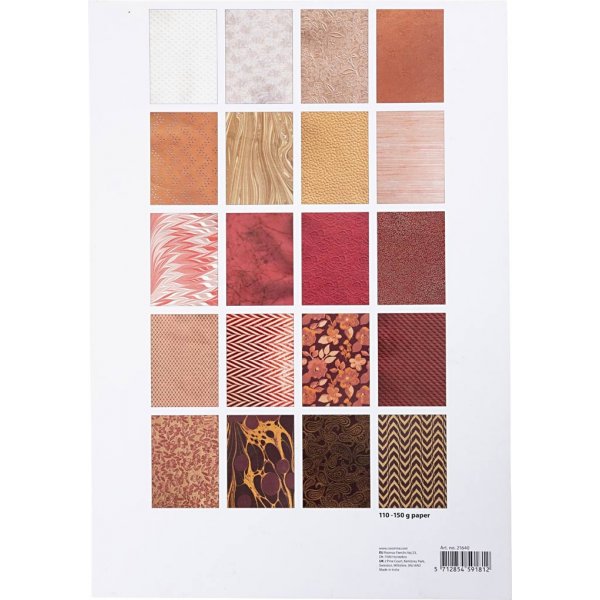 Handgeschept papier - naturel - kastanjebruin - A4 - 20 vellen Handgeschept papier - naturel - kastanjebruin - A4 - 20 vellen