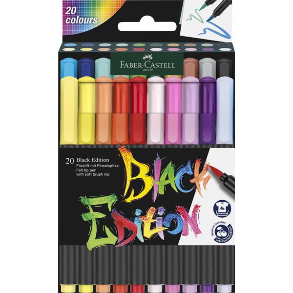 Kleurpotlodenset - Faber-Castell - Redline Viltstiften - Black Edition set