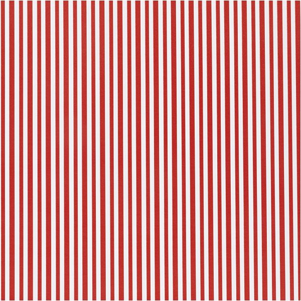Cadeaupapier - rood/wit - Strepen - 5 meter