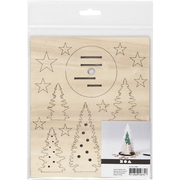 Doe-het-zelf houten figuren - kerstbomen