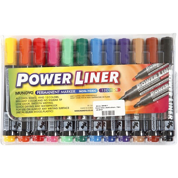 Power Liner - gemengde kleuren - 12 st Power Liner - gemengde kleuren - 12 st