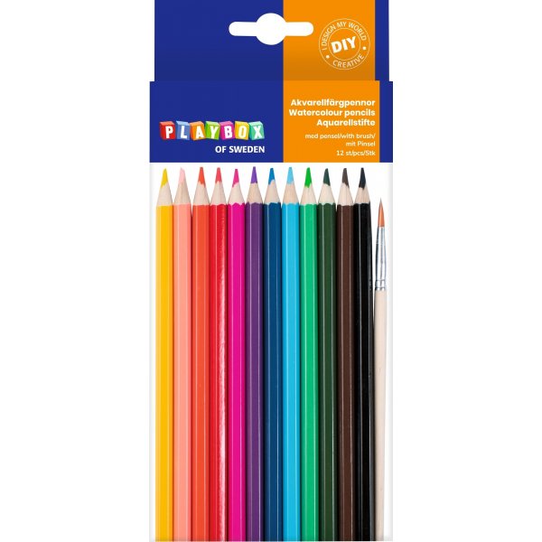 Aquarelpennen - diverse kleuren - 12 st