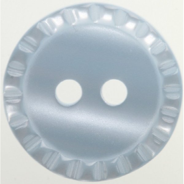 Knoop Rond 2-gaats 11 mm 8st - Blauw geribbeld
