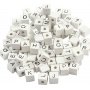 Letterkralen - wit - 8x8 mm - 96 st