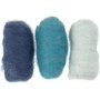 Gekaarde Wol - blauwe harmonie - 3 x 10 gr