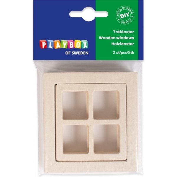 Houten raam - miniatuur - 2 st