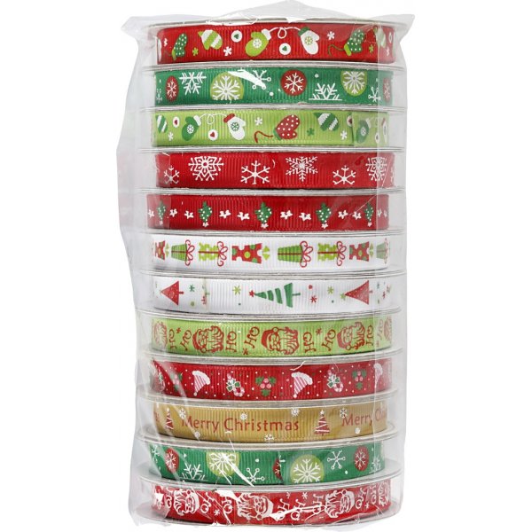 Decoratief lint met kerstmotief - 12 x 3 m Decoratief lint met kerstmotief - 12 x 3 m