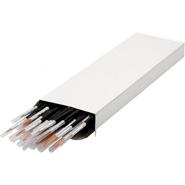 Gold Line penselen - nr. 0+1+2+4+8+12+18+22 - rond - 36 st Gold Line penselen - nr. 0+1+2+4+8+12+18+22 - rond - 36 st