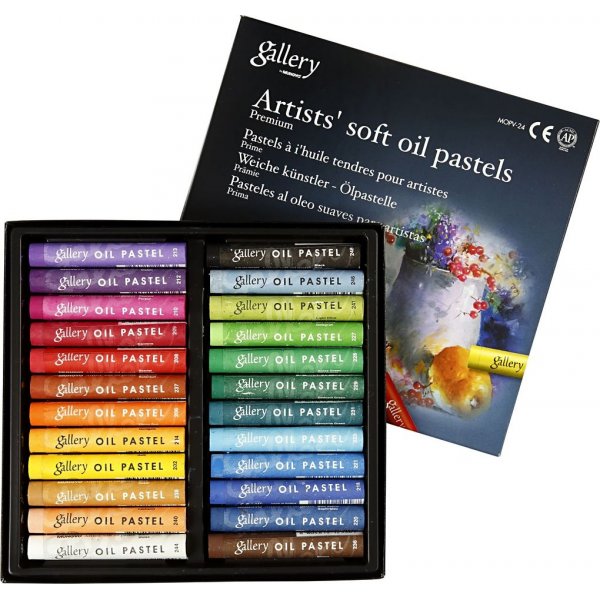 Gallery oliepastelkrijtjes premium - gemengde kleuren - 24 st