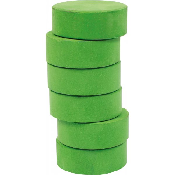 Kleur pucks 44 mm - groen - 6 st