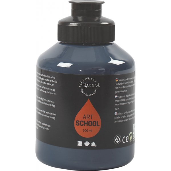 Pigment Art School - indigo - halfglanzend - dekkend - 500 ml Pigment Art School - indigo - halfglanzend - dekkend - 500 ml