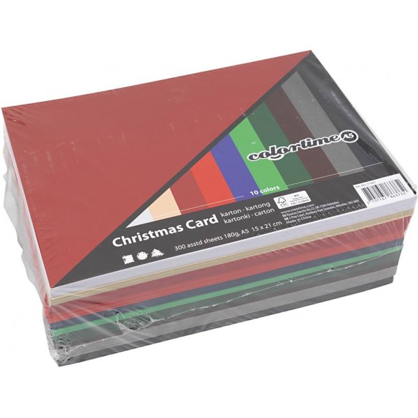 Kerstkarton - gemengde kleuren - A5 - 300 vellen Kerstkarton - gemengde kleuren - A5 - 300 vellen