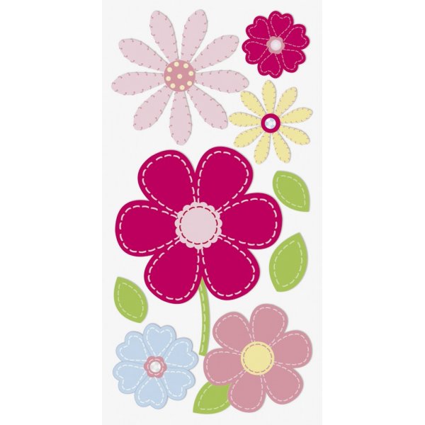 Stickermix - Bloemen - rood/roze