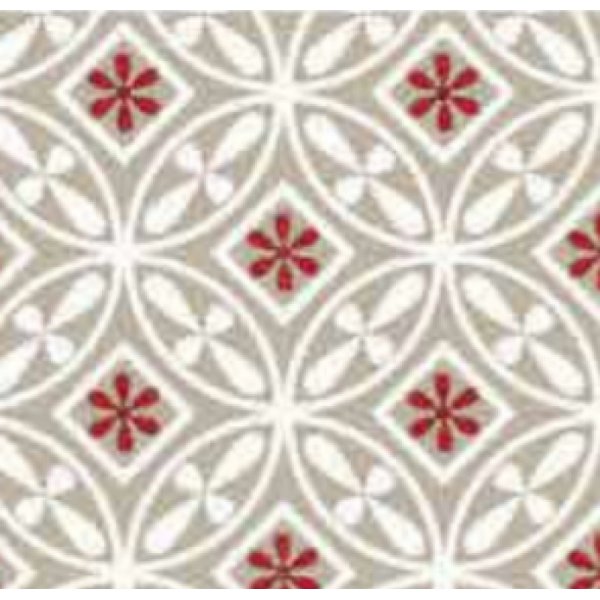 Oliedoek elegantie Marokkaanse tegel grijs/rood