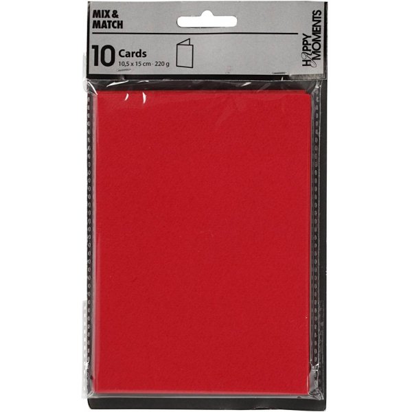 Kaart - rood - 10,5 x 15 cm - 10 st Kaart - rood - 10,5 x 15 cm - 10 st