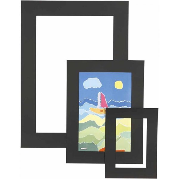 Passepartoutlijsten - zwart - A3, A4, A5 - 75 st