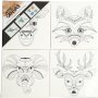 Canvas met print - wit - dieren - 4 st