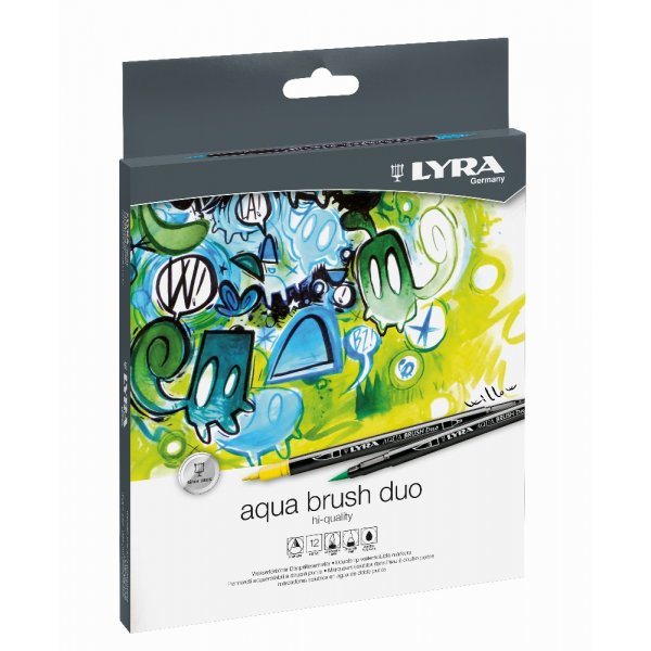 Aquarelpennen Aqua Brush Duo - 12-pack