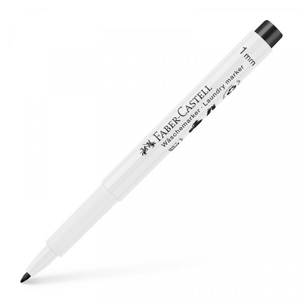 Textielmarkeerpen - Faber-Castell - Waszwart - Ronde punt