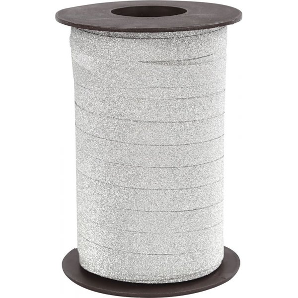 Cadeaukoord - zilver - glitter - 100 m
