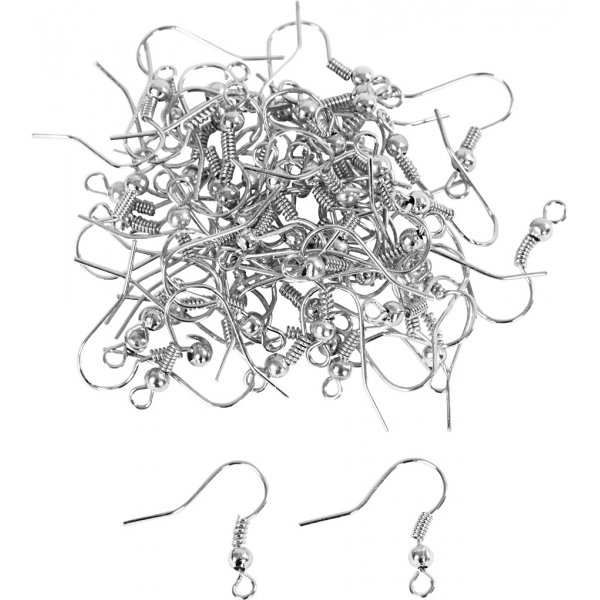 Franse oorhaak - verzilverd - 100 st