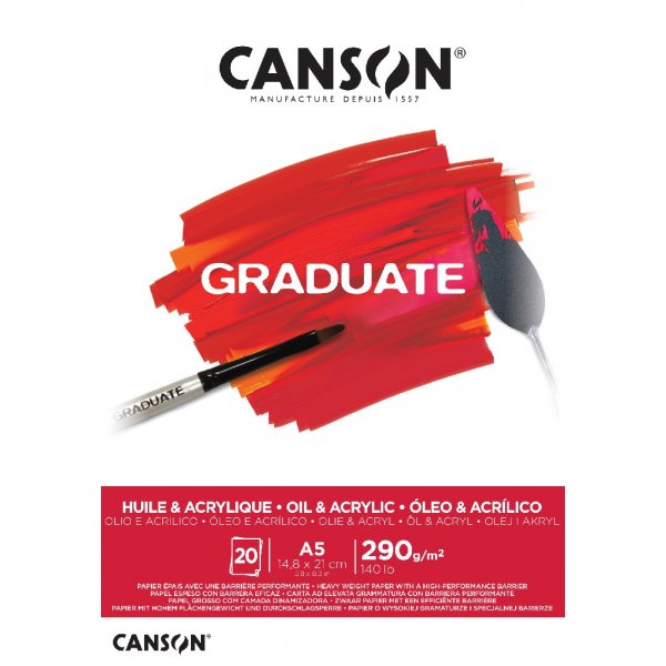 Graduate acryl- en olieblok 290 g 20 vellen
