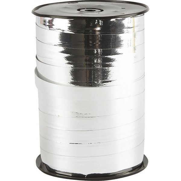 Cadeaukoord - metallic zilver - glanzend - 250 m