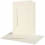 Passepartout kaart met envelop - gebroken wit - rechthoekig - 10 sets