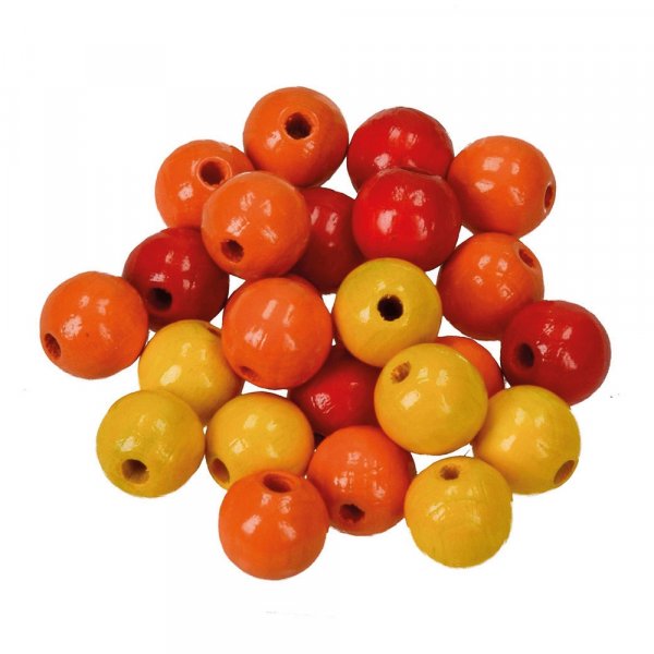 Ronde houten kralen in gemengde kleuren - 10 mm 25 g