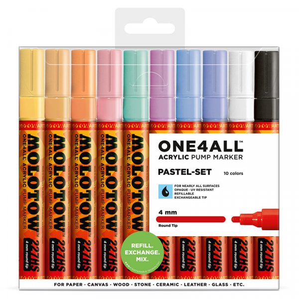 Acrylstiften One4All 4mm 10 Pennen - Pastel