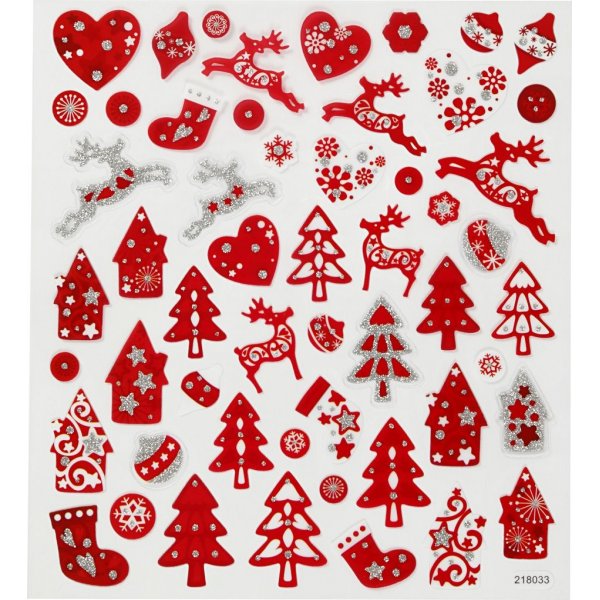 Stickers - rood/witte kerst