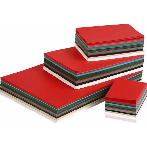 Kerstkarton - gemengde kleuren - A3, A4, A5, A6 - 900 vellen