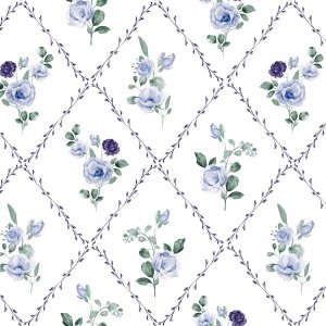 Oliezeil met bloemenpatroon - Blauw Oliezeil met bloemenpatroon - Blauw