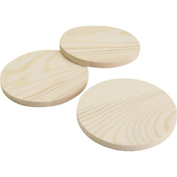 Glazen onderzetters/glazen dienbladen in hout - 12 x 5 st