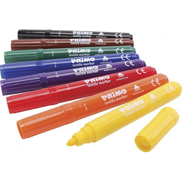 PRIMO Textielstiften - gemengde kleuren - 8 st