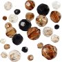 Harmony kunststof facetkralen - gemengd - goudkleurig - 50 gr