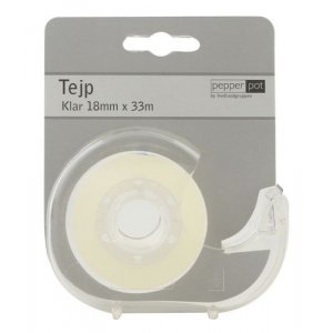 Tape met houder - Transparant - 33 m Tape met houder - Transparant - 33 m