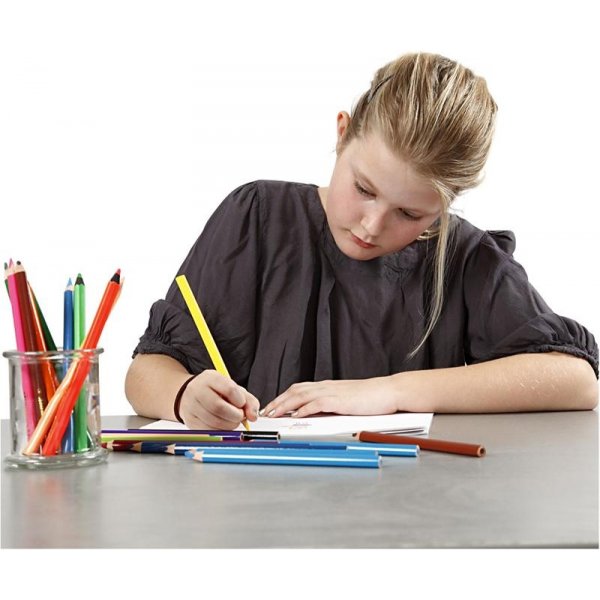 Colortime Kleurpotloden - gemengde kleuren - JUMBO - 12 x 12 st Colortime Kleurpotloden - gemengde kleuren - JUMBO - 12 x 12 st