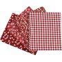 Patchworkstof - rood - 4 st