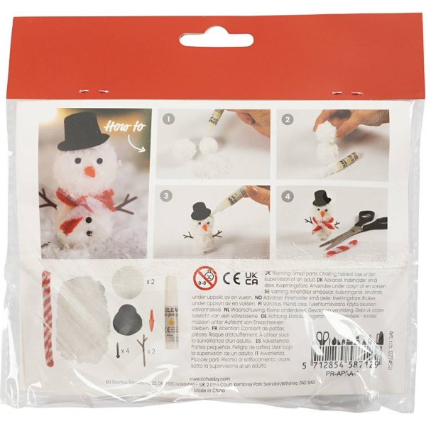Mini DIY Kit Kerstmandeur - Sneeuwpop Mini DIY Kit Kerstmandeur - Sneeuwpop