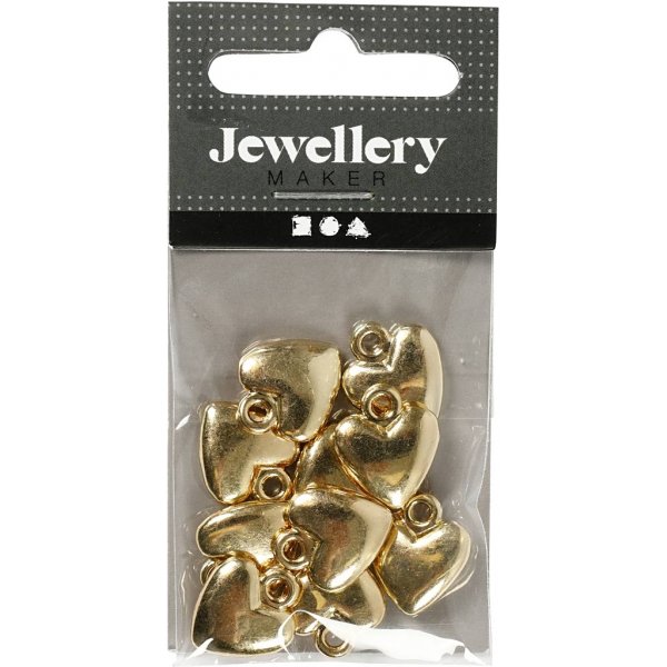 Hartjes - verguld - 10 st Hartjes - verguld - 10 st