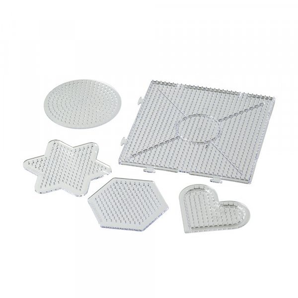 Set pareltegels in verschillende vormen 8,5x7,5 cm / 15x15 cm - 5 transparante delen