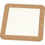 Onderzetters met kurkframe - wit - 2 st